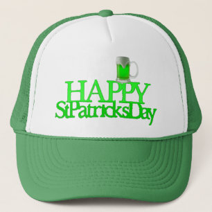 Grünes Neonbier unscharfen glücklichen St Patrick Truckerkappe