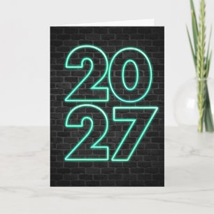 Grünes Neues Jahr 2026 Neon Sign Feiertagskarte