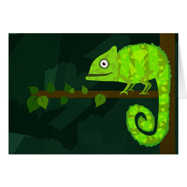 Grünes niedliches Chamäleon (Vorderseite (Horizontal))