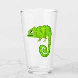 Grünes niedliches Chamäleon Glas
