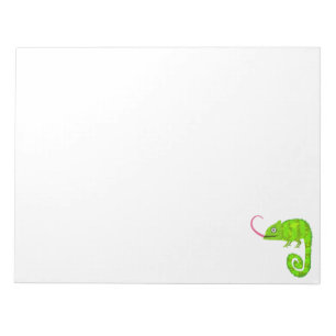 Grünes niedliches Chamäleon Notizblock