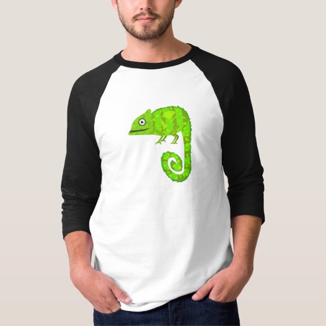 Grünes niedliches Chamäleon T-Shirt (Vorderseite)