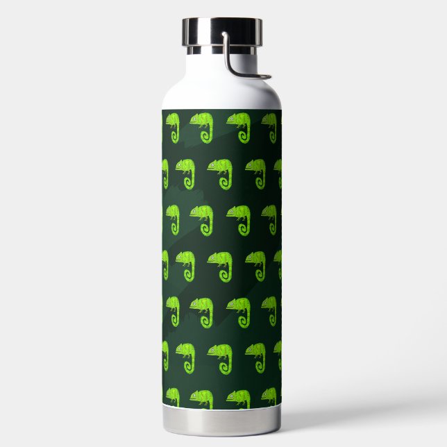 Grünes niedliches Chamäleon Trinkflasche (links)