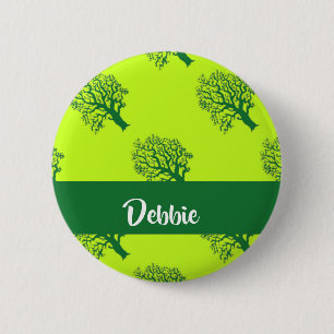 Grünes OakBaummuster Button