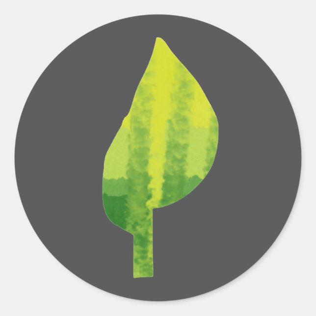 Grünes Öko Design Runder Aufkleber (Vorderseite)