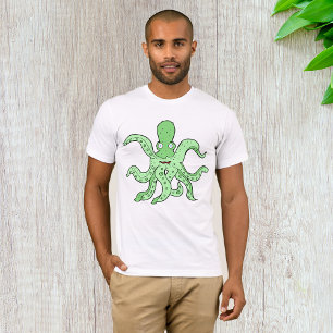 Grünes Oktopus-Zeichen Quirky-Seemonster T-Shirt