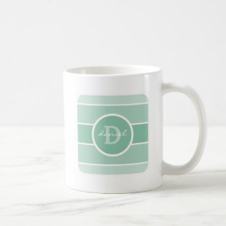 Grünes Ombre Monogramm Tasse