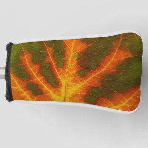 Grünes Orange und gelbes Aspen Leaf #1 Golf Headcover