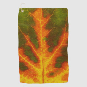 Grünes Orange und gelbes Aspen Leaf #1 Golfhandtuch
