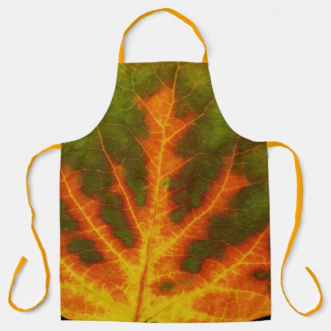 Grünes Orange und gelbes Aspen Leaf #1 Schürze (Vorderseite)