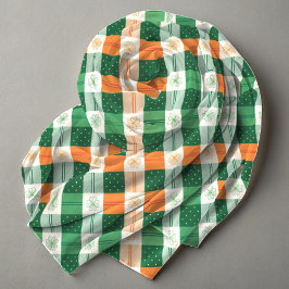 Grünes, orangefarbenes Klee und Streifen Schal