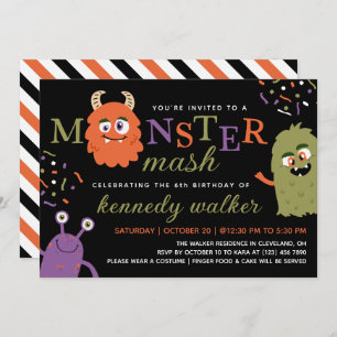 Grünes Orangen-Monster-Mash-Halloween-Party Einladung