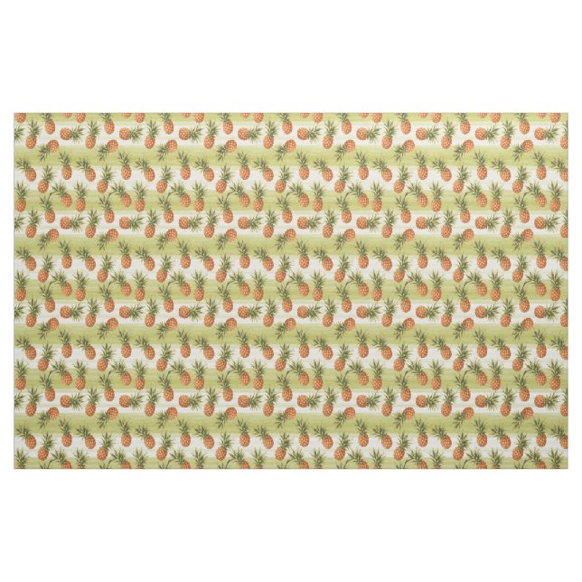 Grünes Orangengelbes Ananas Frucht Sommermuster Stoff (Fat Quarter (45,7 x 55,9 cm))
