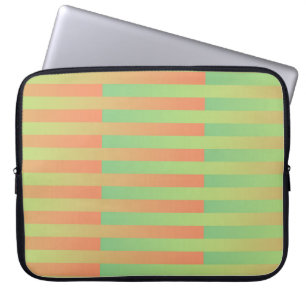 Grünes Orangenstreifen Laptopschutzhülle