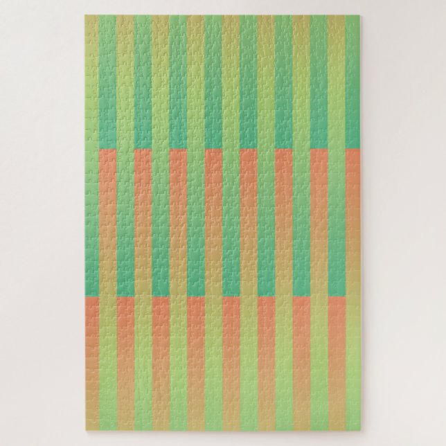 Grünes Orangenstreifen Puzzle (Vertikal)