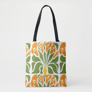 Grünes & Oranges modernes abstraktes Floral