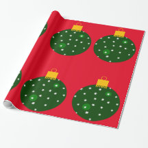 Grünes Ornament Rot Wrapping Paper