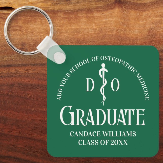 Grünes Osteopathisches Geschenk für den Abschluss  Schlüsselanhänger (Vorderseite)
