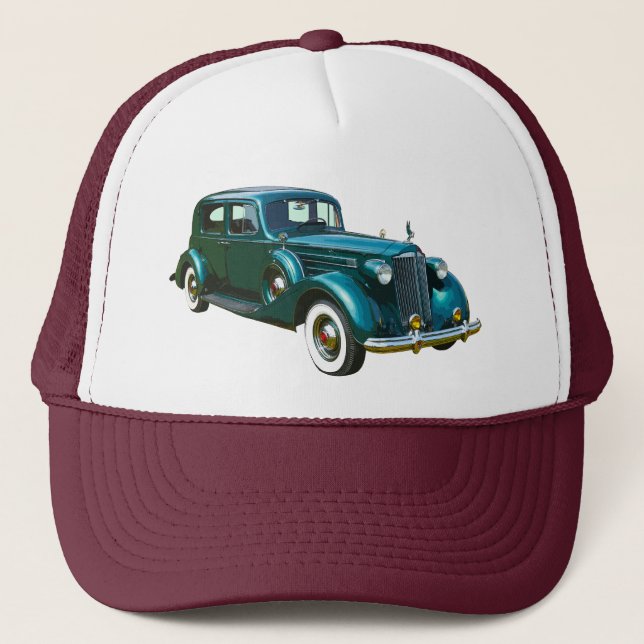 Grünes Packard Luxus-Auto Truckerkappe (Vorderseite)