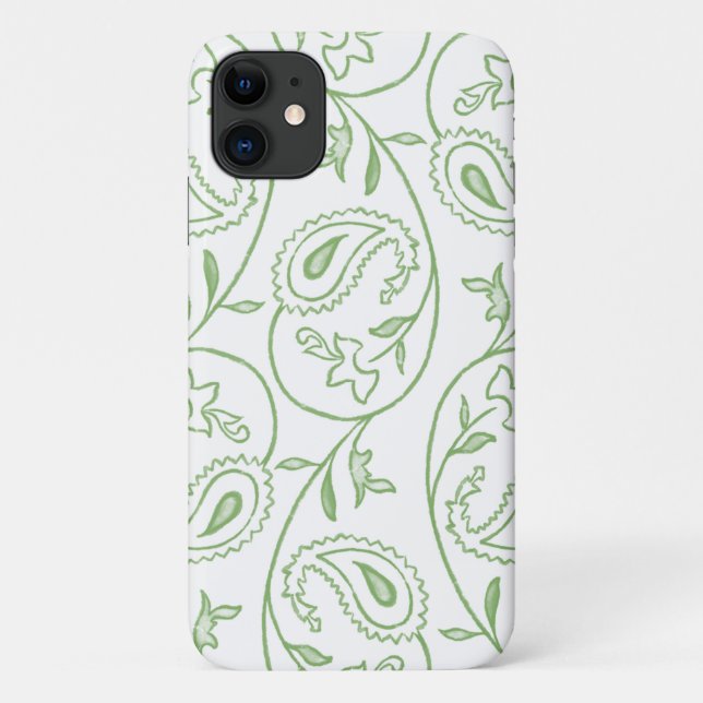 "Grünes Paisley" Ästhetisches Blumenmuster-Handy  Case-Mate iPhone Hülle (Rückseite)