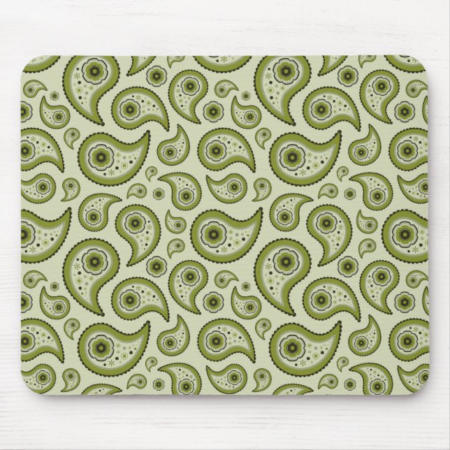 Grünes Paisley Mousepad (Vorne)