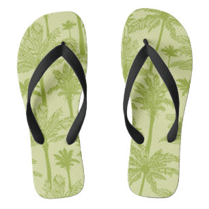 Grünes Palme-Muster Flip Flops