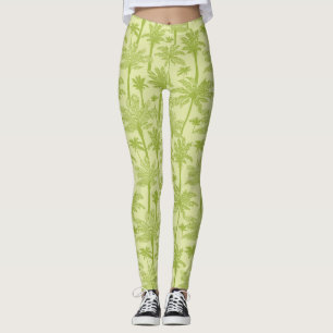 Grünes Palme-Muster Leggings