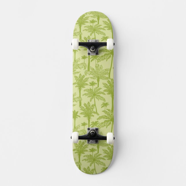 Grünes Palme-Muster Skateboard (Vorderseite)