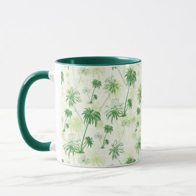 Grünes Palme-Muster Tasse (Links)