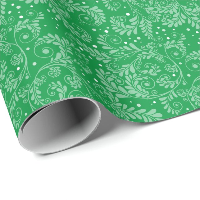 Grünes Papier für Blumenmuster Geschenkpapier (Rolleneckpunkt)