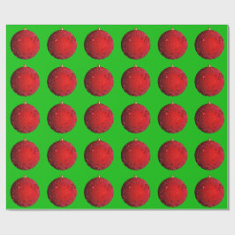 Grünes Papier für Rote Ornamente Geschenkpapier