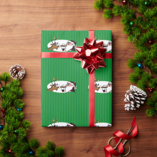 Grünes Papier für Stogie Santa und Reindeer Geschenkpapier
