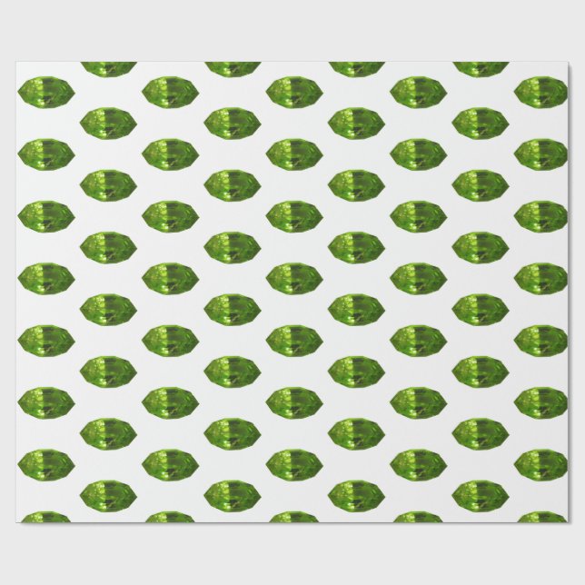Grünes Papier Gemstone Peridot Muster Geschenkpapier (Flach)