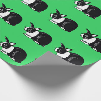 Grünes Papier zum Thema Kaninchen Geschenkpapier
