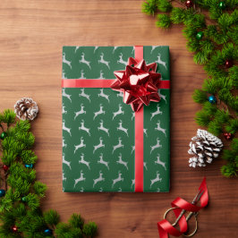 Grünes Papier zum Umschlag von Silver Rentier Geschenkpapier