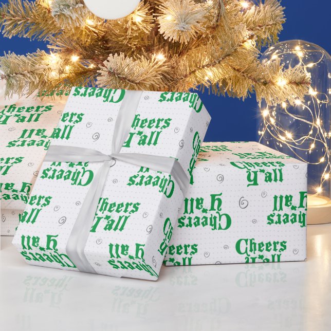 Grünes Pärchen Y'all Geschenkpapier (Feiertage)