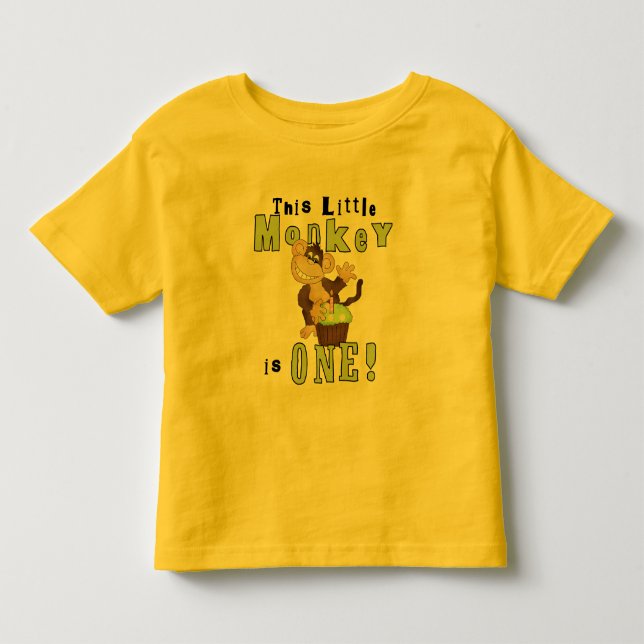 Grünes Party Affe 1. Geburtstag Tshirts und Gesche (Vorderseite)
