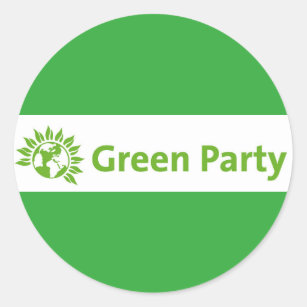 Grünes Party Großbritannien-Logo Runder Aufkleber