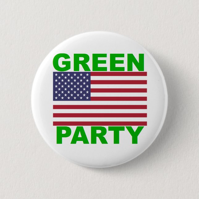 Grünes Party USA Button (Vorderseite)