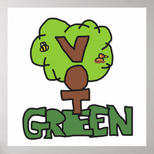 Grünes Party wählen Poster