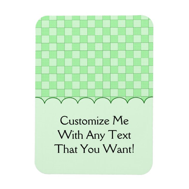 Grünes Patchwork-Muster Magnet (Vertikal)