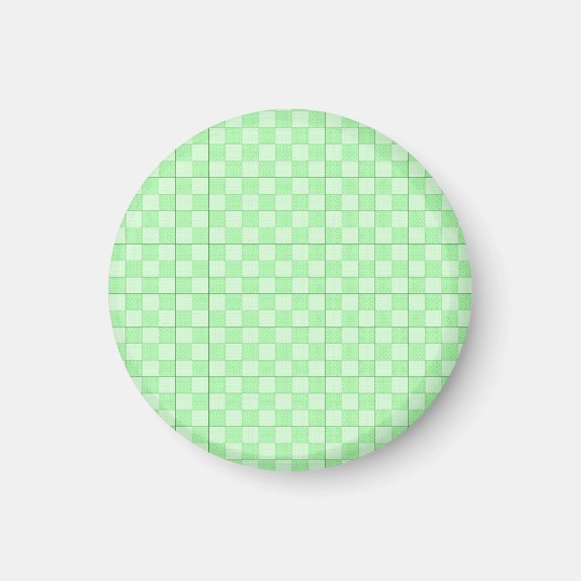Grünes Patchwork-Muster Magnet (Vorne)