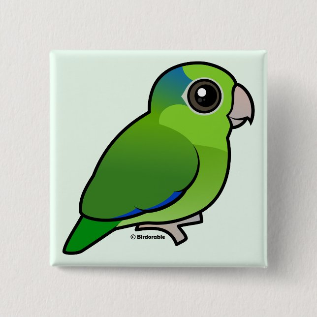 Grünes pazifisches Parrotlet Button (Vorderseite)