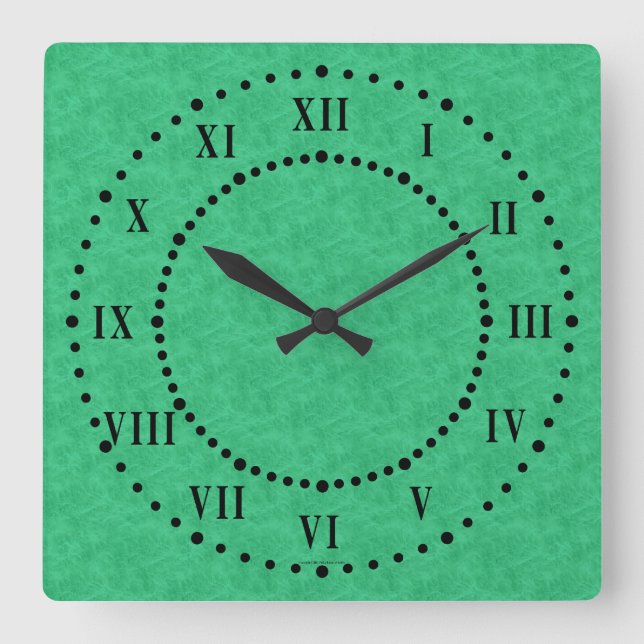 Grünes Pergament Blick römische Zahlen Wall Uhr (Vorderseite)