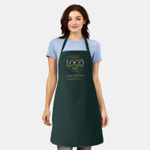 Grünes personalisiertes Apron mit Logo, maßgeschne Schürze