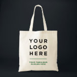 Grünes personalisiertes Logo und Texttasche Tragetasche<br><div class="desc">Einfache grüne Berufliche Firmenlogos Slogan Corporate Promotional Tote Tasche mit Ihrem Firmenlogo und einem personalisierten Slogan,  einer Website,  einem sozialen oder einem beliebigen Marketing Text,  perfekt als Geschenk für Firmenfeiern,  Mitarbeiter,  Kunden.</div>