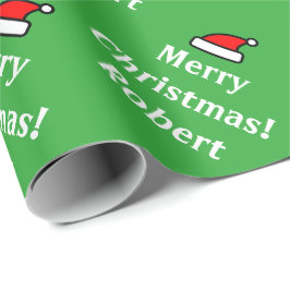 Grünes personalisiertes Weihnachtspapier Geschenkpapier