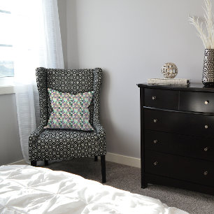 Grünes Pfefferbeige abstraktes geometrisches Muste Kissen