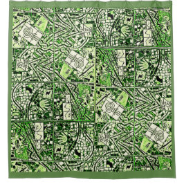 GRÜNES PHOENIX ABSTRAKT DUSCHVORHANG