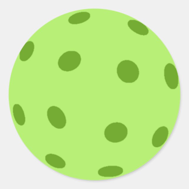 Grünes Pickleball Runder Aufkleber (Vorderseite)